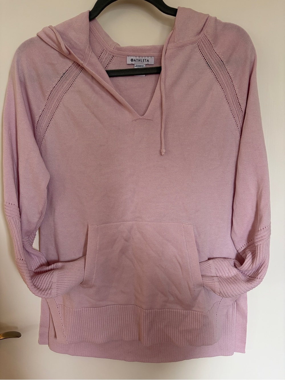 Athleta Pink Knit Hoodie Pullover